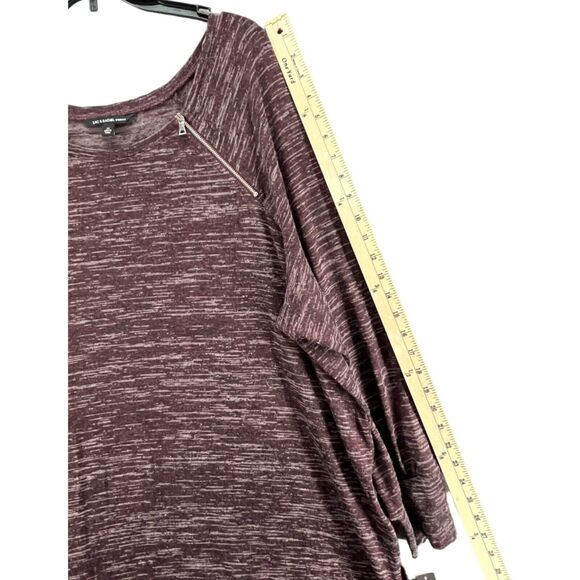 Zac & Rachel Sweater Women 2XL Potent Purple Heather Pullover Zip Detail Stretch - Picture 8 of 15